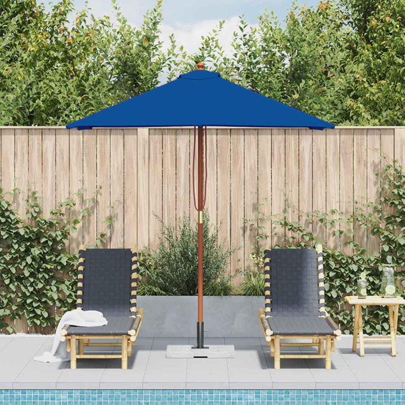 Afbeelding laden in galerijviewer, Vidaxl parasol met houten paal 150x200 cm blauw

