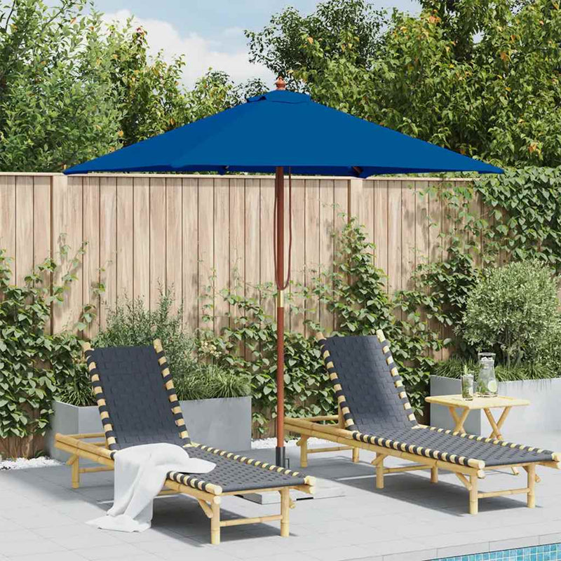 Afbeelding laden in galerijviewer, Vidaxl parasol met houten paal 150x200 cm blauw
