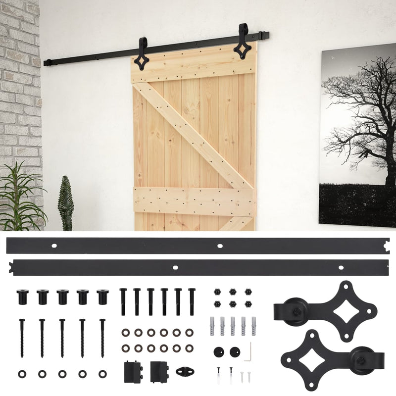 Afbeelding laden in galerijviewer, VidaXL Schuifdeur met beslag 80x210 cm massief grenenhout
