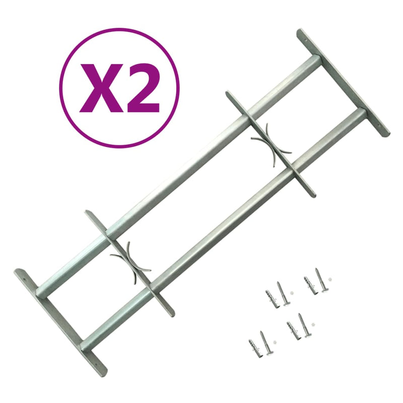 Afbeelding laden in galerijviewer, Vidaxl raambeveiligingen verstelbaar 2 st 700-1050 mm

