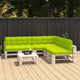 VidaXL Bankussens pallet 7 st heldergroen