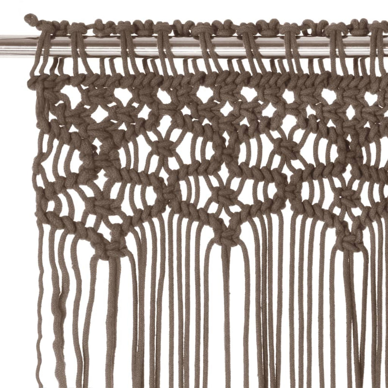 Afbeelding laden in galerijviewer, Vidaxl gordijn macramé 140x240 cm katoen taupe
