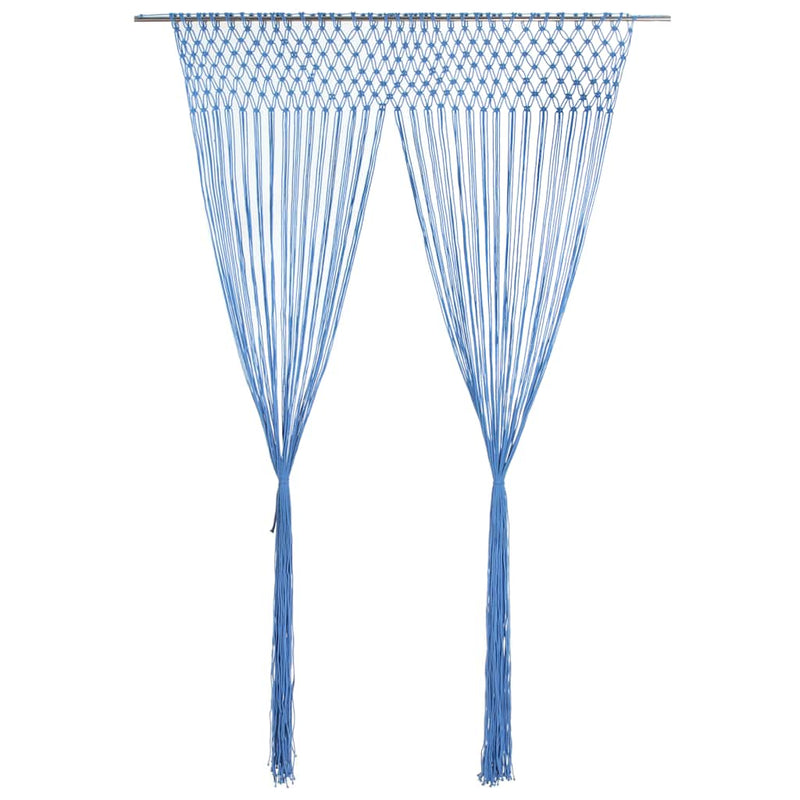 Afbeelding laden in galerijviewer, Vidaxl gordijn macramé 140x240 cm katoen blauw
