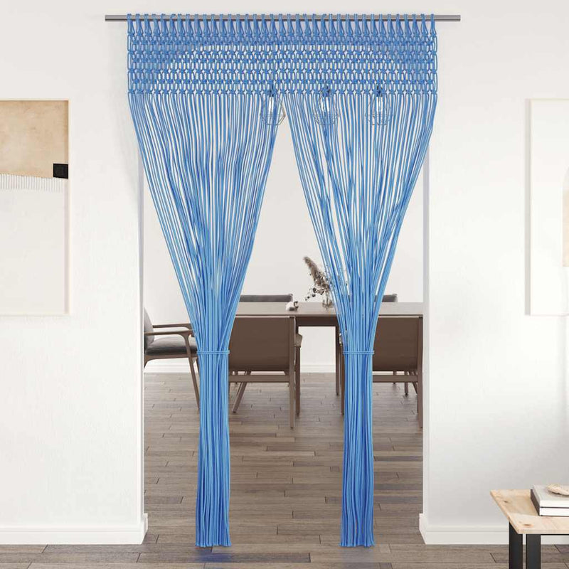 Afbeelding laden in galerijviewer, Vidaxl gordijn macramé 140x240 cm katoen blauw
