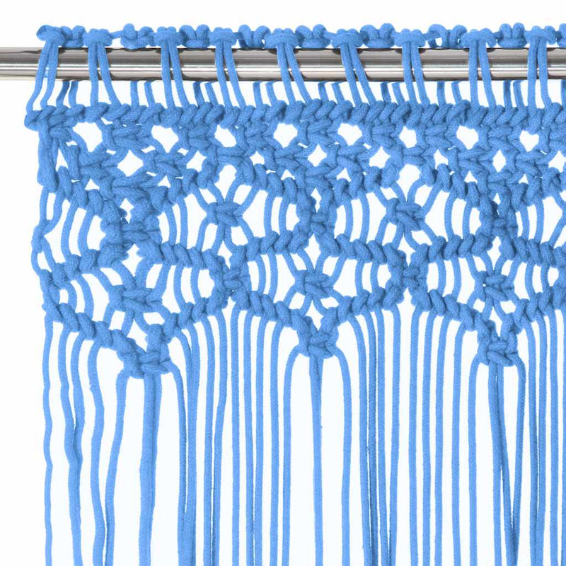 Afbeelding laden in galerijviewer, Vidaxl gordijn macramé 140x240 cm katoen blauw
