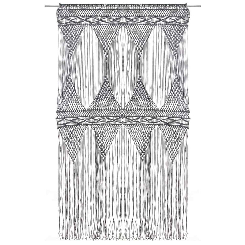 Afbeelding laden in galerijviewer, Vidaxl gordijn macramé 140x240 cm katoen antraciet
