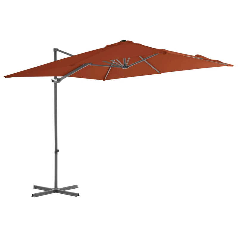 Afbeelding laden in galerijviewer, Vidaxl zweefparasol met stalen paal 250x250 cm terracottakleurig
