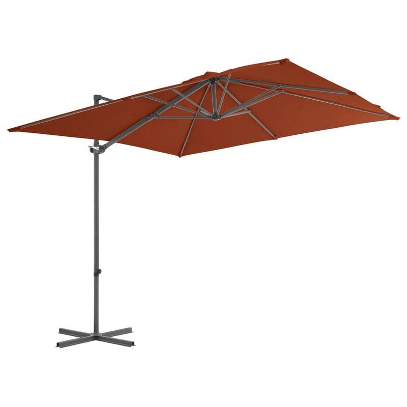 Afbeelding laden in galerijviewer, Vidaxl zweefparasol met stalen paal 250x250 cm terracottakleurig
