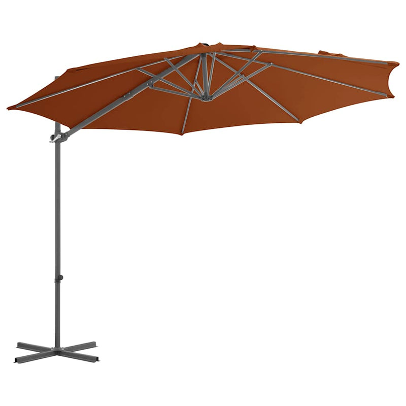 Afbeelding laden in galerijviewer, Vidaxl zweefparasol met stalen paal 300 cm terracottakleurig
