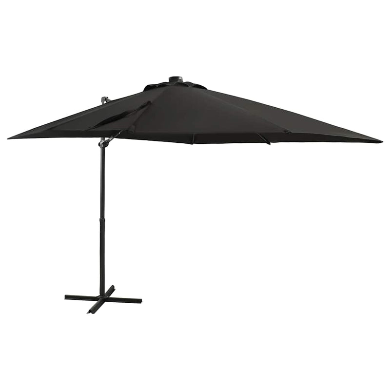 Afbeelding laden in galerijviewer, Vidaxl zweefparasol met paal en led-verlichting 250 cm zwart
