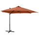 Vidaxl zweefparasol met paal en led-verlichting 300 cm terracottakleur