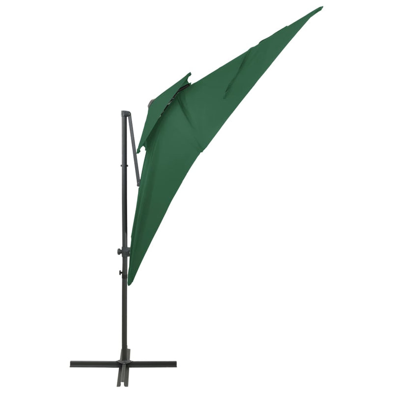 Afbeelding laden in galerijviewer, Vidaxl zweefparasol met dubbel dak 250x250 cm groen

