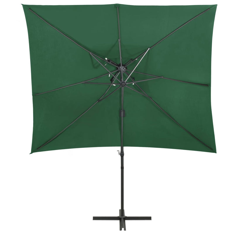 Afbeelding laden in galerijviewer, Vidaxl zweefparasol met dubbel dak 250x250 cm groen
