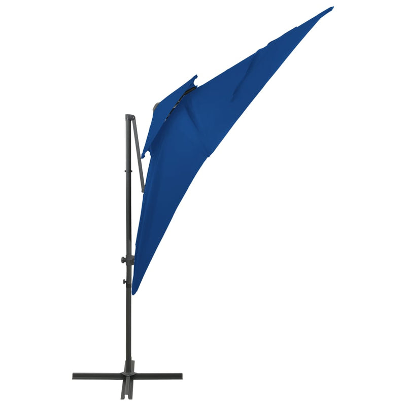Afbeelding laden in galerijviewer, Vidaxl zweefparasol met dubbel dak 250x250 cm azuurblauw
