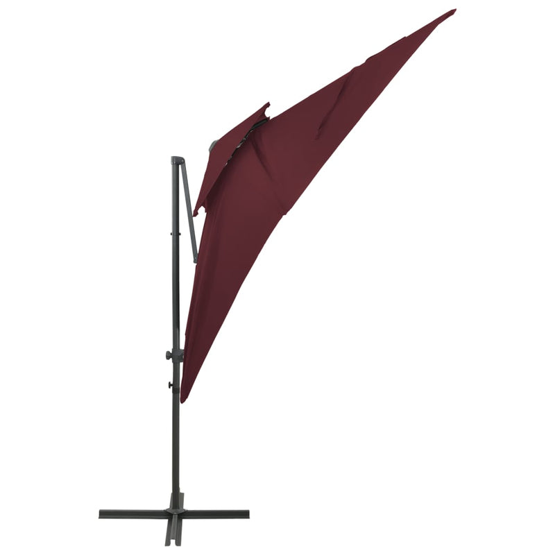 Afbeelding laden in galerijviewer, Vidaxl zweefparasol met dubbel dak 250x250 cm bordeauxrood
