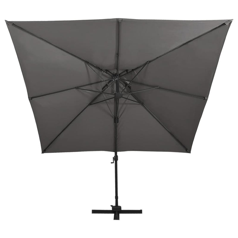 Afbeelding laden in galerijviewer, Vidaxl zweefparasol met dubbel dak 300x300 cm antracietkleurig
