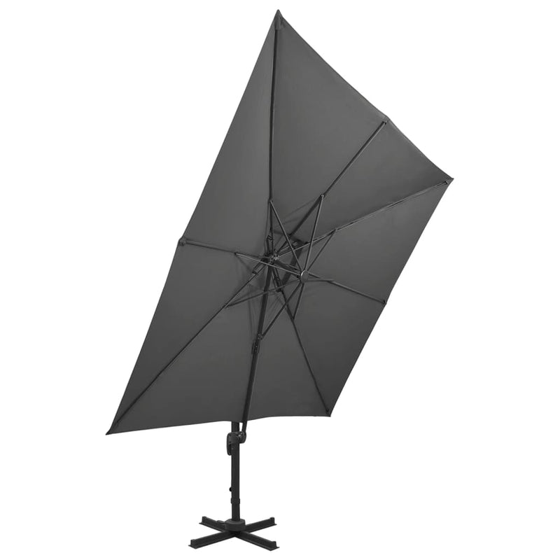 Afbeelding laden in galerijviewer, Vidaxl zweefparasol met dubbel dak 300x300 cm antracietkleurig
