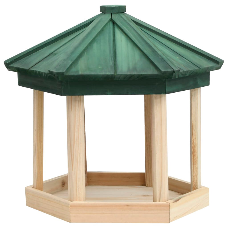 Afbeelding laden in galerijviewer, Vidaxl vogelvoeder achthoekig 33x30 cm massief vurenhout
