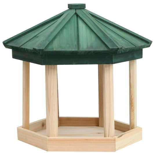 Vidaxl vogelvoeder achthoekig 33x30 cm massief vurenhout