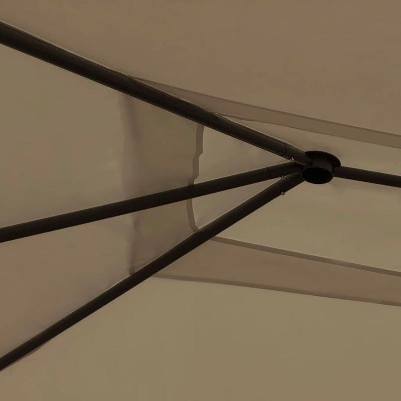 Afbeelding laden in galerijviewer, Vidaxl prieel met paalhoezen 160 g m² 3x4x2,6 m taupe
