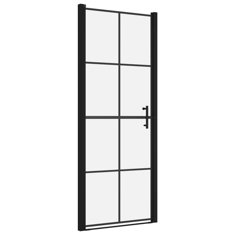 Afbeelding laden in galerijviewer, Vidaxl douchedeur 91x195 cm gehard glas zwart
