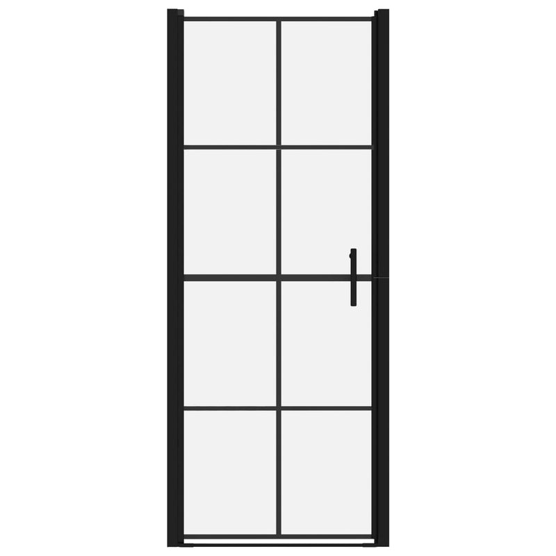 Afbeelding laden in galerijviewer, Vidaxl douchedeur 91x195 cm gehard glas zwart
