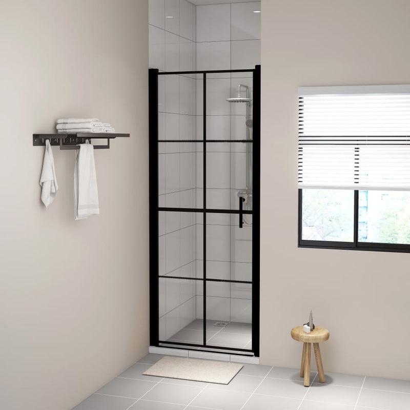 Afbeelding laden in galerijviewer, Vidaxl douchedeur 91x195 cm gehard glas zwart
