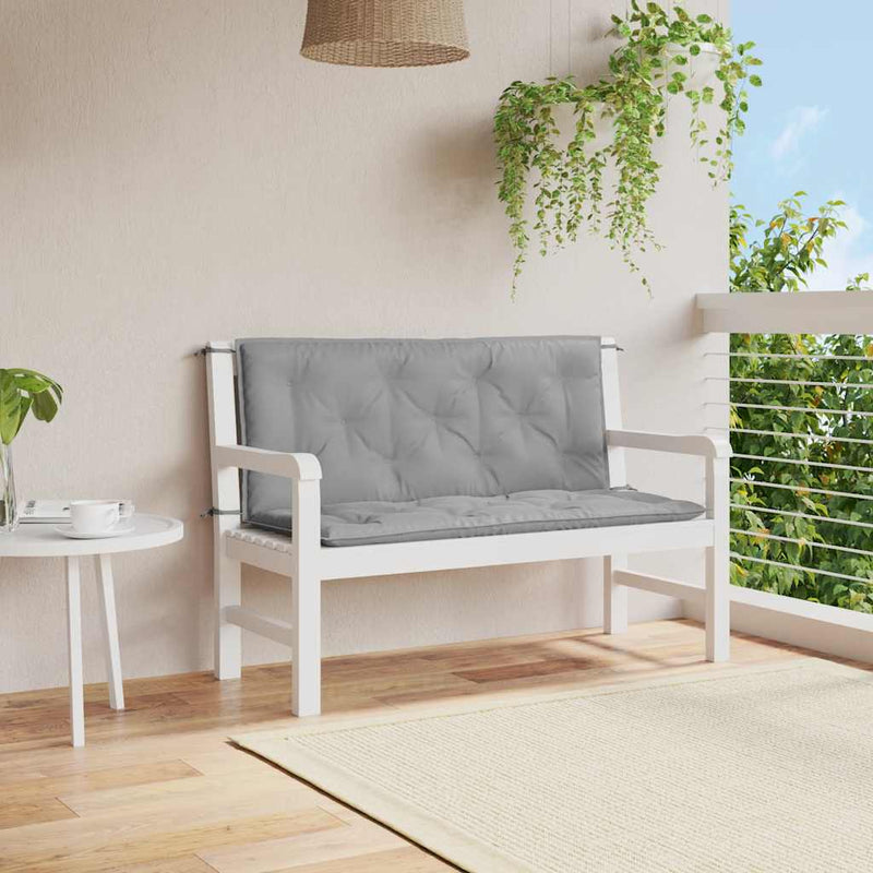 Afbeelding laden in galerijviewer, Vidaxl tuinbankkussen 120x(50+50)x7 cm oxford stof grijs
