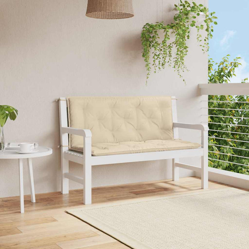 Afbeelding laden in galerijviewer, Vidaxl tuinbankkussen 120x(50+50)x7 cm oxford stof beige
