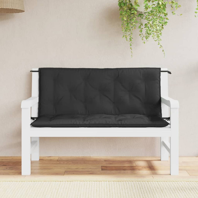 Afbeelding laden in galerijviewer, Vidaxl tuinbankkussen 120x(50+50)x7 cm oxford stof zwart

