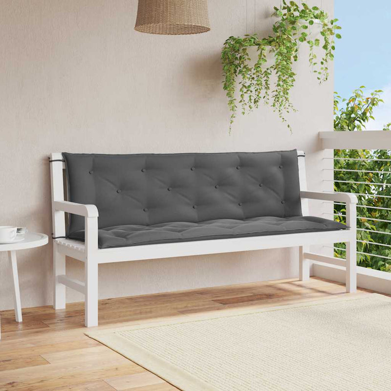 Afbeelding laden in galerijviewer, Vidaxl tuinbankkussen 150x(50+50)x7 cm oxford stof antracietkleurig
