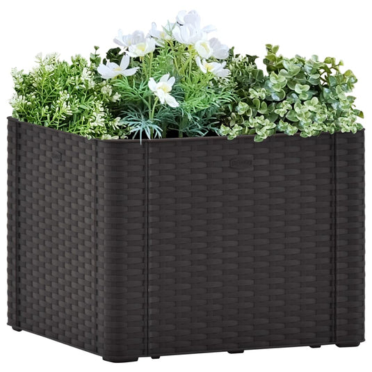 Vidaxl plantenbak hoog met zelfbewateringssysteem 43x43x33cm antraciet