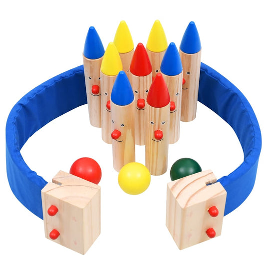 Vidaxl bowlingspel massief grenenhout meerkleurig