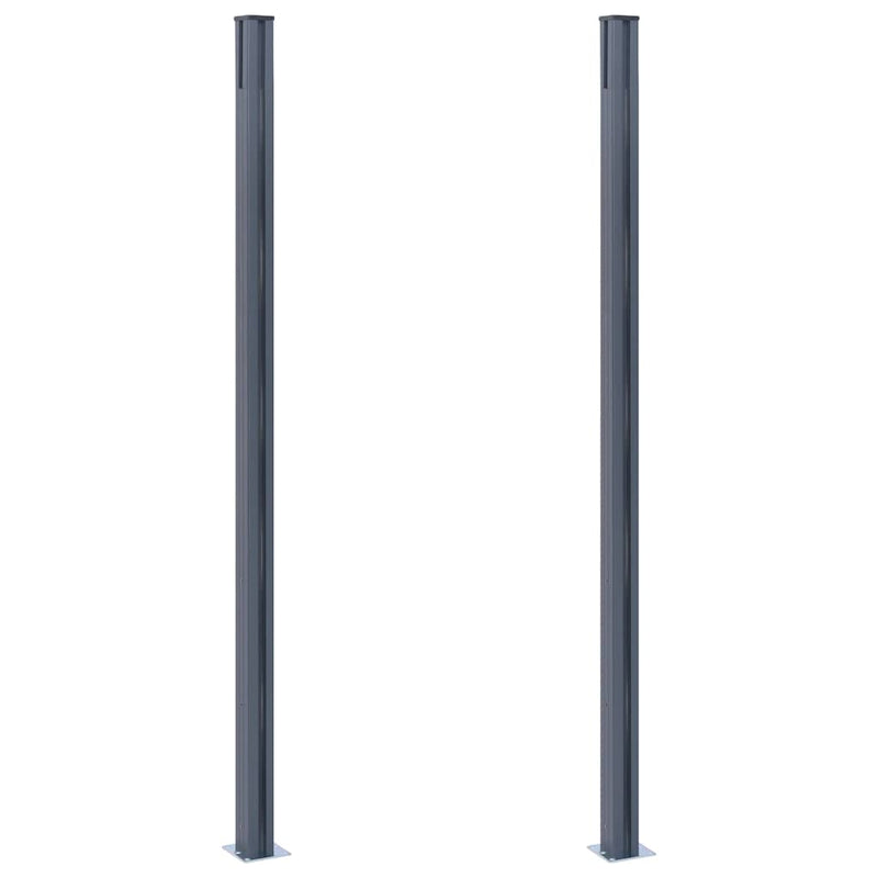 Afbeelding laden in galerijviewer, Vidaxl schuttingpalen 2 st 185 cm aluminium donkergrijs
