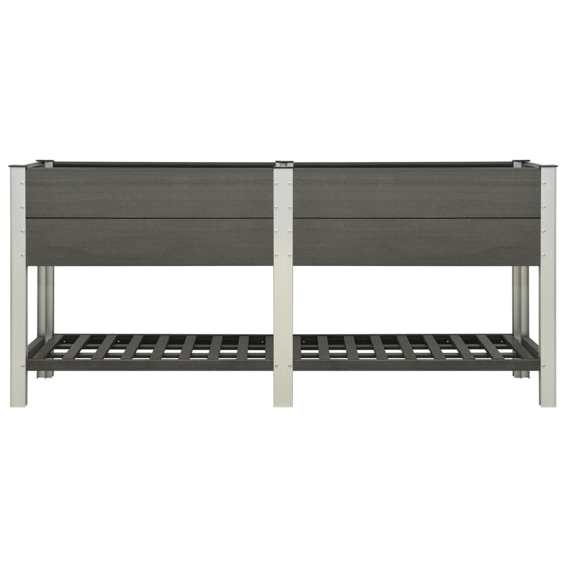 Afbeelding laden in galerijviewer, VidaXL Plantenbak verhoogd met schap 200x50x90 cm HKC grijs
