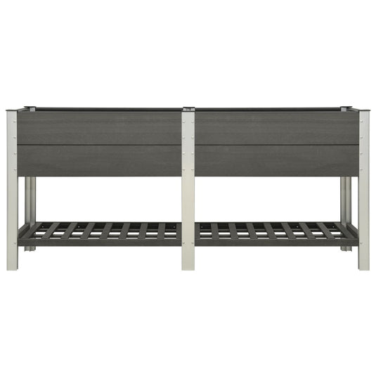 VidaXL Plantenbak verhoogd met schap 200x50x90 cm HKC grijs