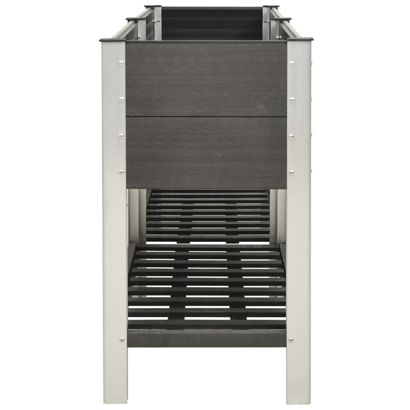 Afbeelding laden in galerijviewer, VidaXL Plantenbak verhoogd met schap 200x50x90 cm HKC grijs
