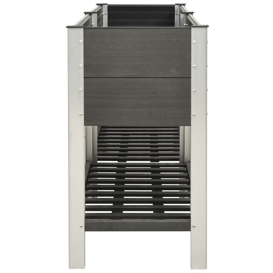 VidaXL Plantenbak verhoogd met schap 200x50x90 cm HKC grijs