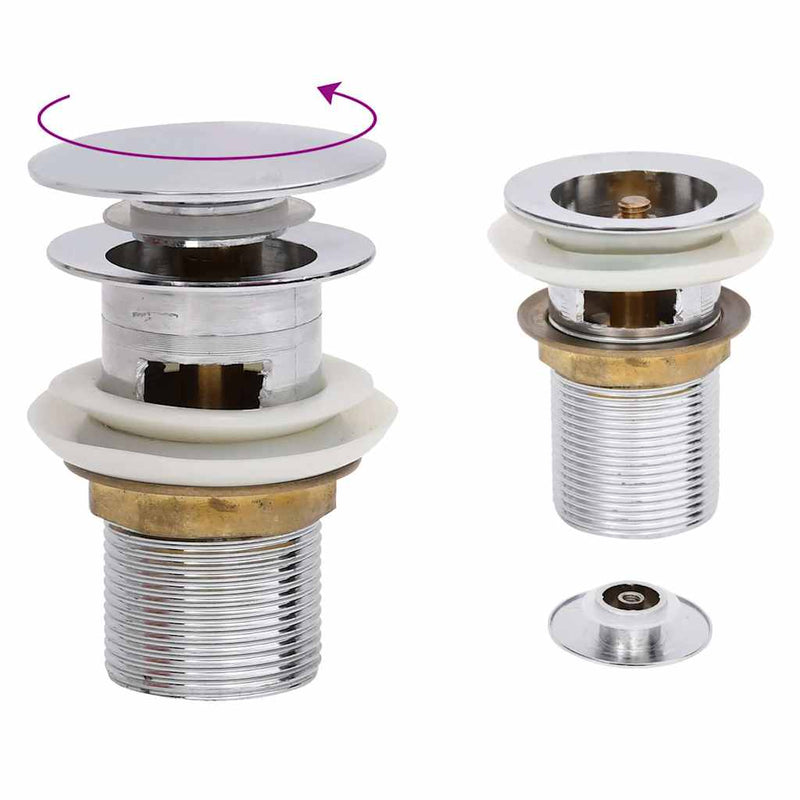 Afbeelding laden in galerijviewer, Vidaxl afvoer pop-up met overloop 6,4x6,4x9,1 cm chroomkleurig
