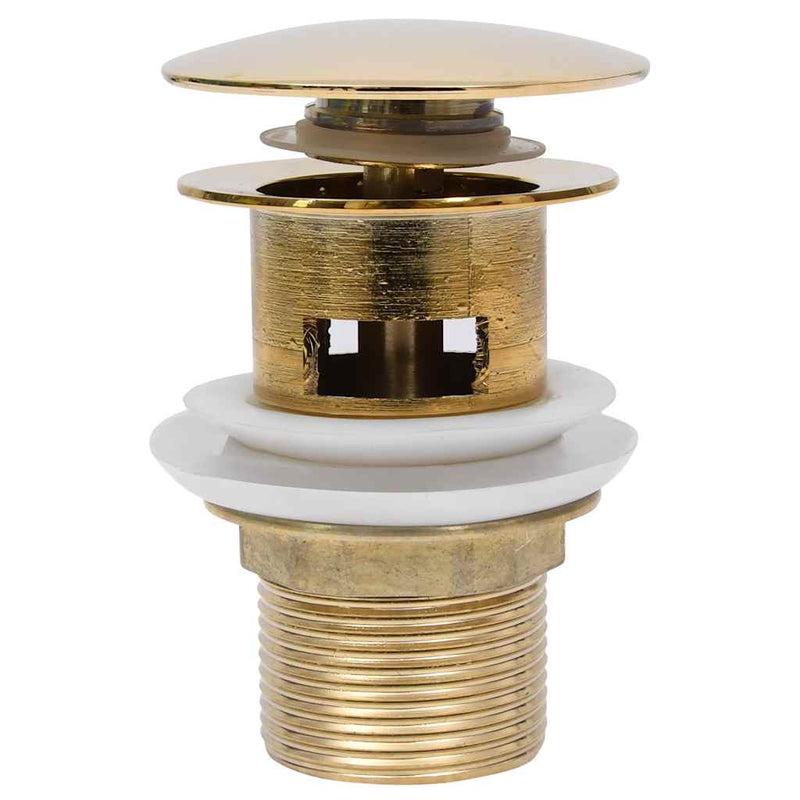 Afbeelding laden in galerijviewer, Vidaxl afvoer pop-up met overloop 6,4x6,4x9,1 cm goudkleurig
