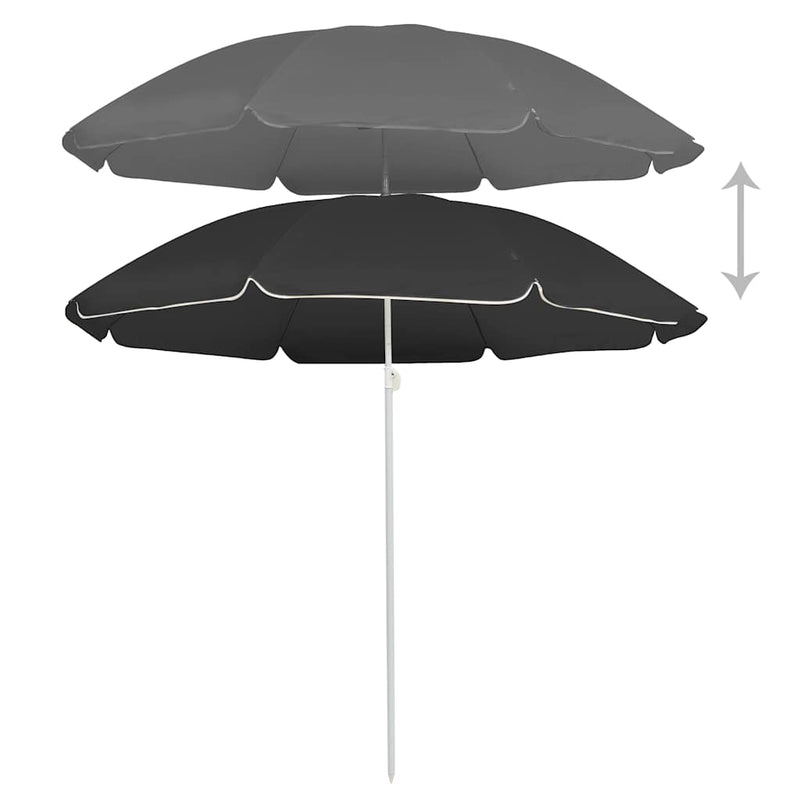 Afbeelding laden in galerijviewer, Vidaxl parasol met stalen paal 180 cm antracietkleurig

