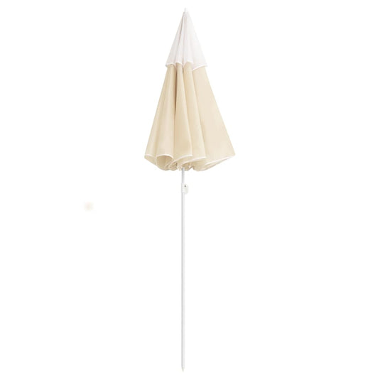 Vidaxl parasol met stalen paal 180 cm zandkleurig