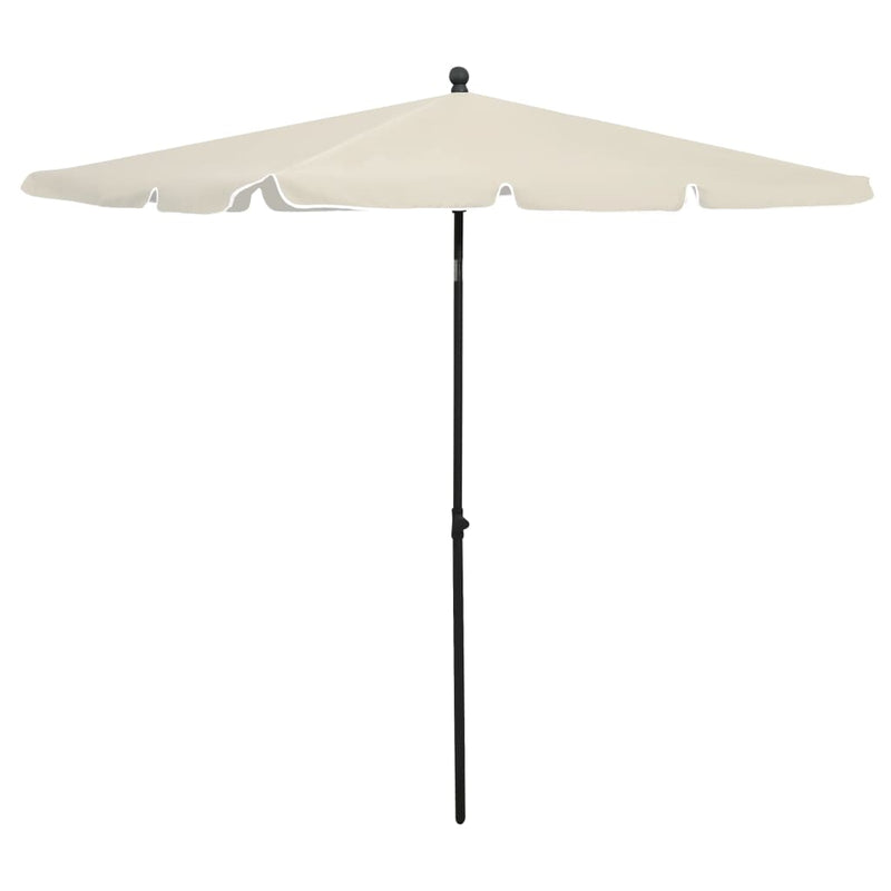 Afbeelding laden in galerijviewer, Vidaxl parasol met paal 210x140 cm zandkleurig
