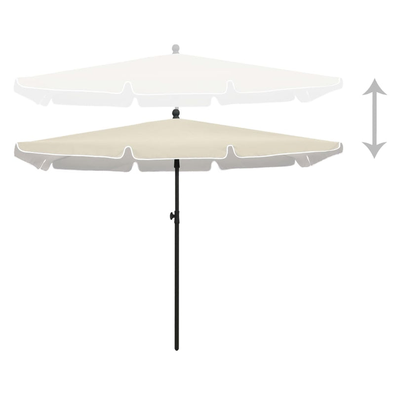 Afbeelding laden in galerijviewer, Vidaxl parasol met paal 210x140 cm zandkleurig
