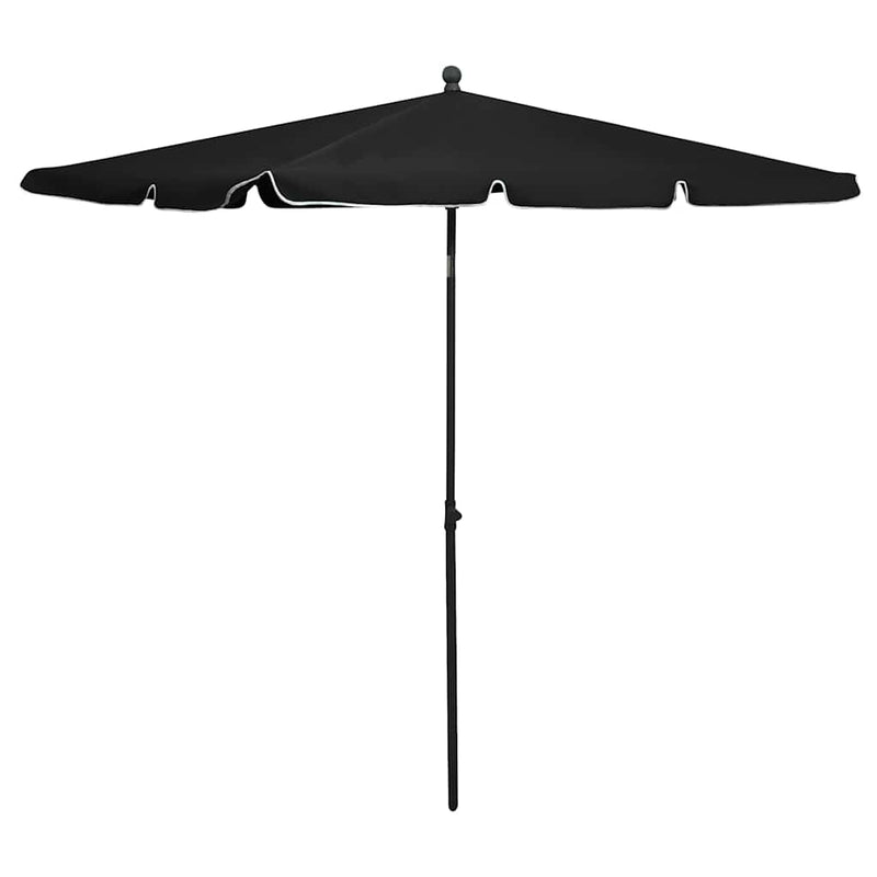 Afbeelding laden in galerijviewer, Vidaxl parasol met paal 210x140 cm zwart
