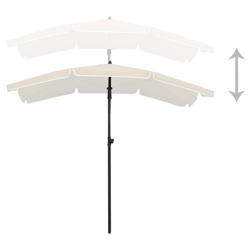 Afbeelding laden in galerijviewer, Vidaxl parasol met paal 200x130 cm zandkleurig
