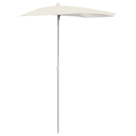Vidaxl parasol half met paal 180x90 cm zandkleurig