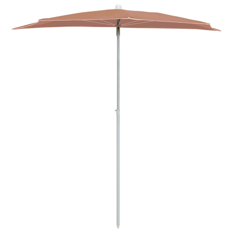 Afbeelding laden in galerijviewer, Vidaxl parasol half met paal 180x90 cm terracottakleurig
