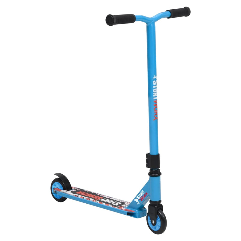 Afbeelding laden in galerijviewer, VidaXL Stuntstep met aluminium stuur blauw
