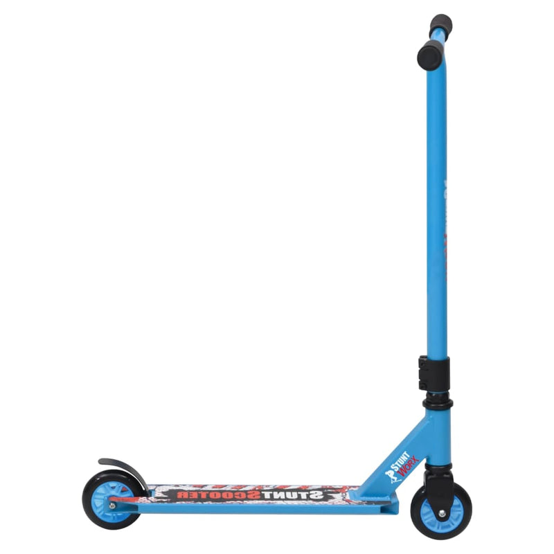 Afbeelding laden in galerijviewer, VidaXL Stuntstep met aluminium stuur blauw
